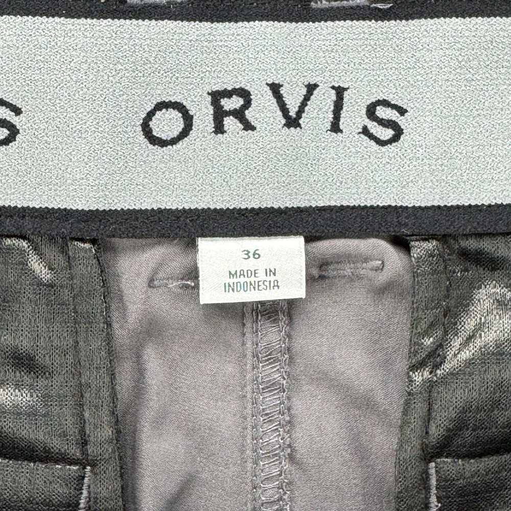 Orvis Mens Gray Stretch Cargo Hiking Shorts 36 (38) Nylon Spandex Belted Utility